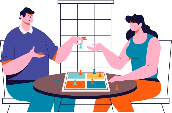 Conceptillustratie van analyse van strategiespellen met grafieken en strategische planning